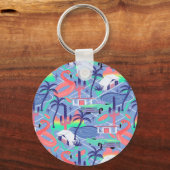Palm Springs-blauw Sleutelhanger (Voorkant)