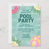 Palm Springs Blue Adult Pool Party Uitnodiging (Voorkant)