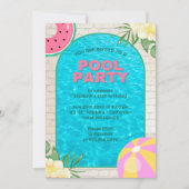 Palm Springs Blue Adult Pool Party Uitnodiging (Voorkant)