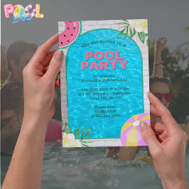 Palm Springs Blue Adult Pool Party Uitnodiging