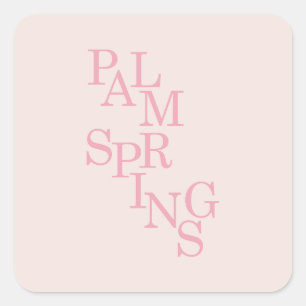 Palm Springs Blush Pink Vierkante Sticker