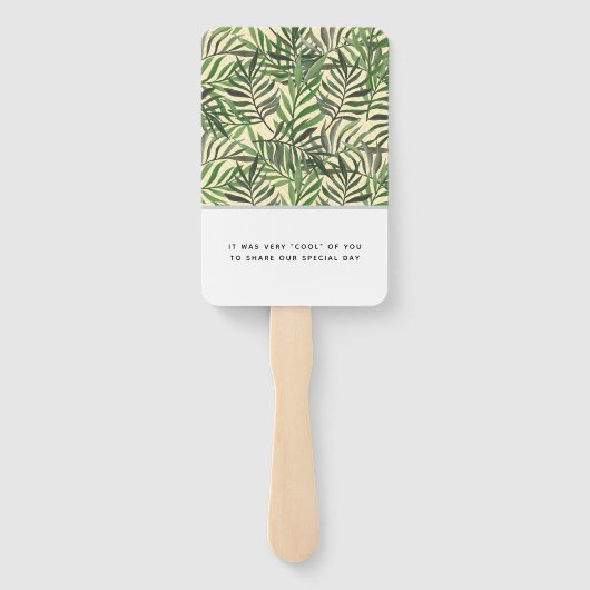 Palm Springs bruiloft gunst Handwaaier (Achterkant)