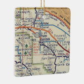 Palm Springs CA Retro Map Keramisch Ornament (Rechts)