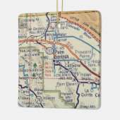 Palm Springs CA Retro Map Keramisch Ornament (Links)