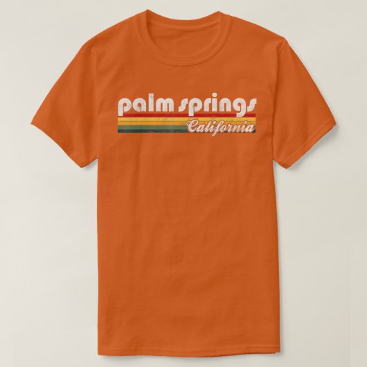 Palm Springs California  70s 80s Retro Styl T-shirt (Design voorkant)