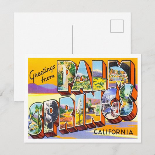 Palm Springs, California  Big Letters Briefkaart (Voorkant / Achterkant)
