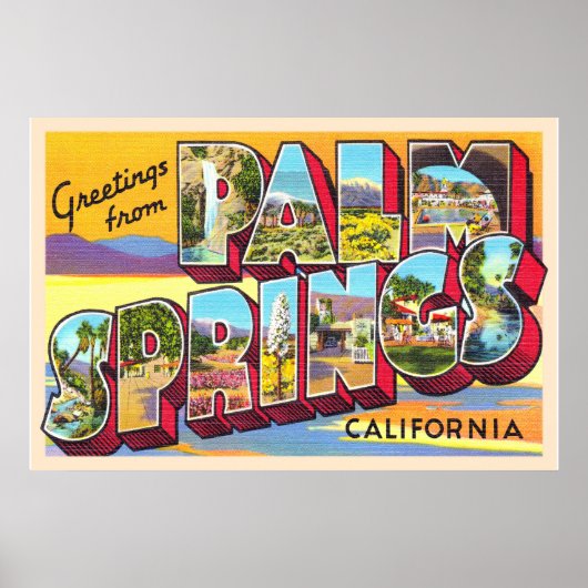 Palm Springs California CA Large Letter Briefkaart Poster (Voorkant)