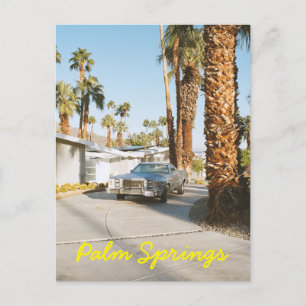 Palm Springs California Classic Auto en Palm Trees Briefkaart