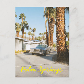 Palm Springs California Classic Auto en Palm Trees Briefkaart