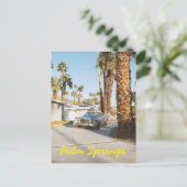 Palm Springs California Classic Auto en Palm Trees Briefkaart (Staand voorkant)