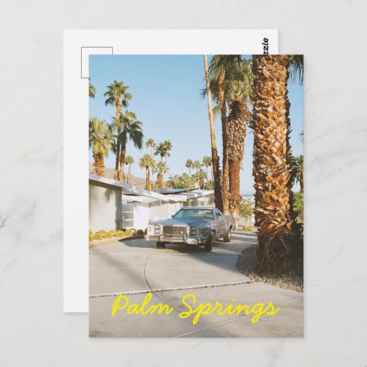Palm Springs California Classic Auto en Palm Trees Briefkaart (Voorkant / Achterkant)