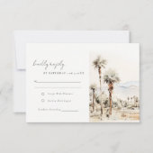 Palm Springs California Landscape Wedding RSVP Kaartje (Voorkant)