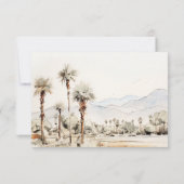 Palm Springs California Landscape Wedding RSVP Kaartje (Achterkant)