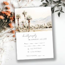 Palm Springs California Landscape Wedding RSVP Kaartje