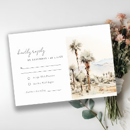 Palm Springs California Landscape Wedding RSVP Kaartje
