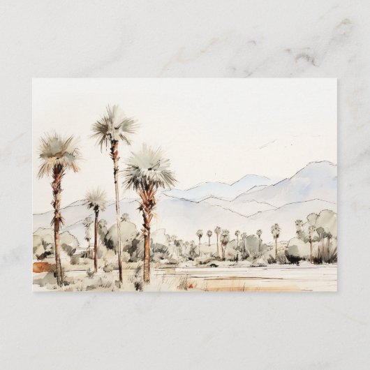 Palm Springs California Landschap Wedding Details Informatiekaartje (Achterkant)