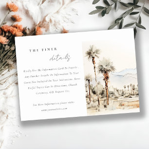 Palm Springs California Landschap Wedding Details Informatiekaartje