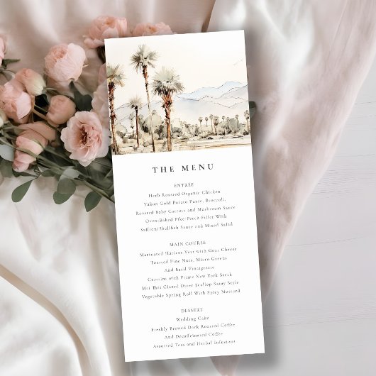 Palm Springs California Landschap Wedding Menu Kaart