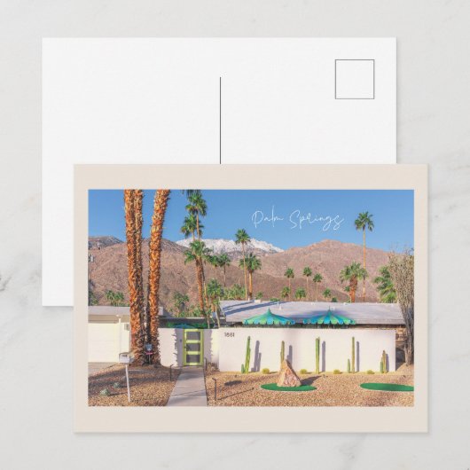 Palm Springs California - Mideeuw Modern Briefkaart (Voorkant / Achterkant)
