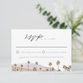 PALM SPRINGS California Mountain Skyline RSVP Card Kaart (Staand voorkant)
