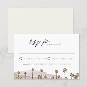 PALM SPRINGS California Mountain Skyline RSVP Card Kaart