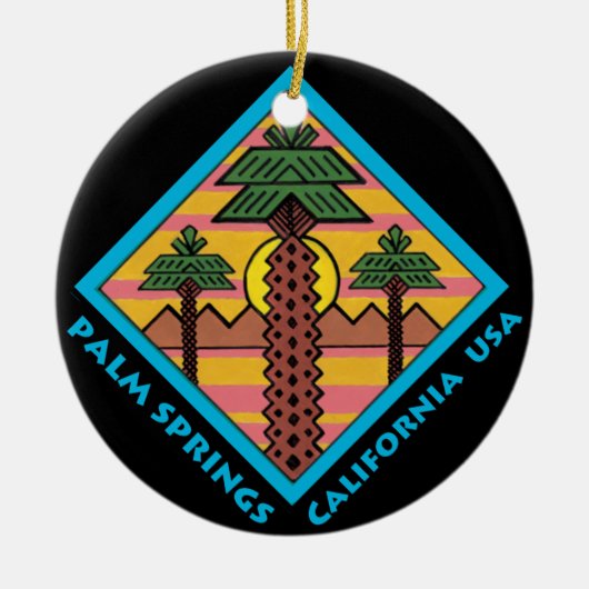 PALM SPRINGS California, originele illustratie Keramisch Ornament (Voorkant)