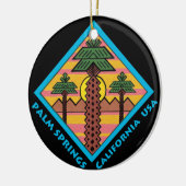 PALM SPRINGS California, originele illustratie Keramisch Ornament (Links)