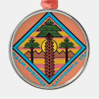 PALM SPRINGS California, originele illustratie Metalen Ornament