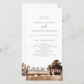 PALM SPRINGS California Palm Tree Wedding Programm Bedankkaart (Voorkant / Achterkant)