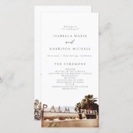 PALM SPRINGS California Palm Tree Wedding Programm Bedankkaart
