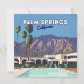 Palm Springs California Pool Hotel Bomen Retro (Voorkant)