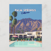 Palm Springs California Pool Hotel Bomen Retro Briefkaart (Voorkant)