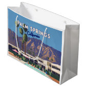 Palm Springs California Pool Hotel Bomen Retro Groot Cadeauzakje (Voorkant Gekanteld)