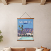 Palm Springs California Pool Hotel Bomen Retro Hangend Wandkleed