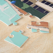 Palm Springs California Pool Hotel Bomen Retro Legpuzzel (Zijkant)