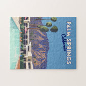 Palm Springs California Pool Hotel Bomen Retro Legpuzzel (Horizontaal)