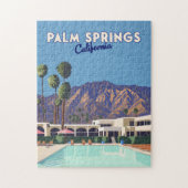 Palm Springs California Pool Hotel Bomen Retro Legpuzzel (Verticaal)