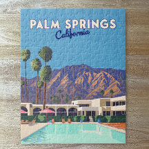 Palm Springs California Pool Hotel Bomen Retro