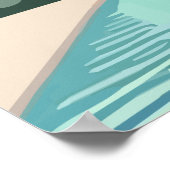 Palm Springs California Pool Hotel Bomen Retro Poster (Hoek)