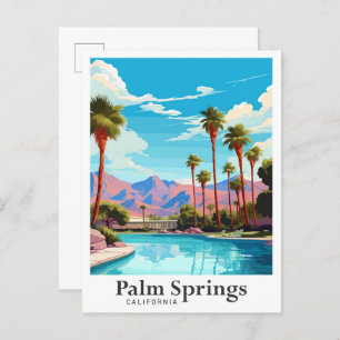 Palm Springs California reisillustratie Briefkaart