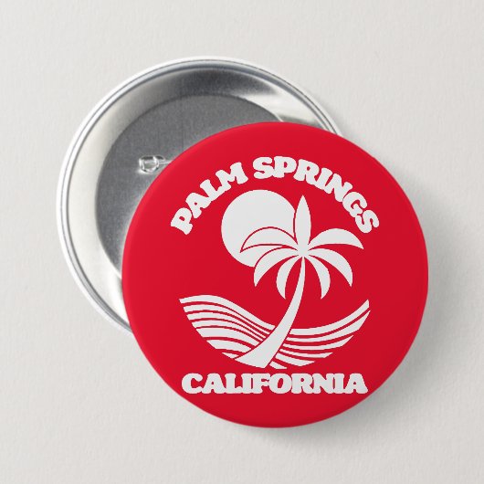 Palm Springs California Ronde Button 7,6 Cm (Voorkant /achterkant)