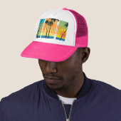 Palm Springs California Trucker Hat Pet (In situ)