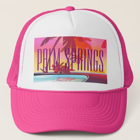 Palm Springs California Truckerhoed Trucker Pet (Voorkant)