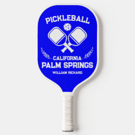 Palm Springs California US Blauw en Wit Custom Pickleball Paddle