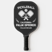 Palm Springs California US Zwart-wit Custom Pickleball Paddle (Voorkant)