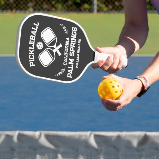 Palm Springs California US Zwart-wit Custom Pickleball Paddle (Insitu)