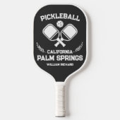 Palm Springs California US Zwart-wit Custom Pickleball Paddle (Voorkant)