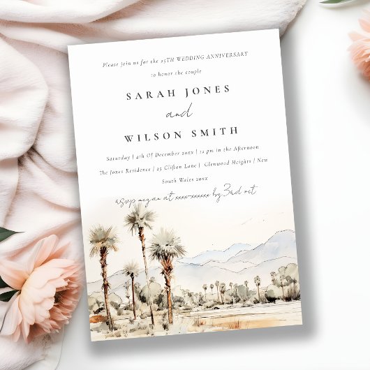 Palm Springs California Wedding Jubileum Kaart