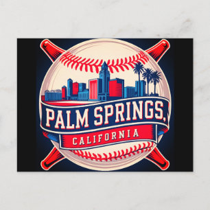 Palm Springs Californië Baseball City Silhouet van Briefkaart