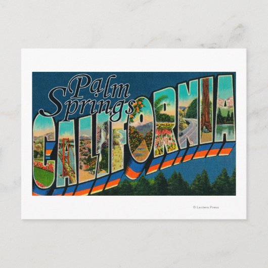 Palm Springs, Californië - grote lettertjes Briefkaart (Voorkant)